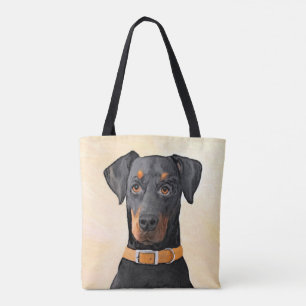 Doberman Pinscher Uncropped schilderij originele k Tote Bag