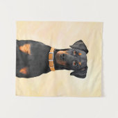 Doberman Pinscher Uncropped schilderij originele k Wandkleed (Voorkant (horizontaal))