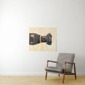 Doberman Pinscher Uncropped schilderij originele k Wandkleed (In Situ (horizontaal))