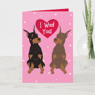 Doberman Pinscher Valentijnsdag Bedankkaart