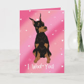 Doberman Pinscher Valentijnsdag Bedankkaart (Voorkant)