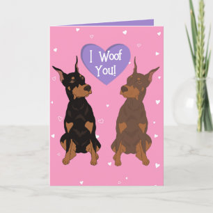 Doberman Pinscher Valentijnsdag Bedankkaart