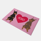 Doberman Pinscher Valentijnsdag Deurmat (Schuin)