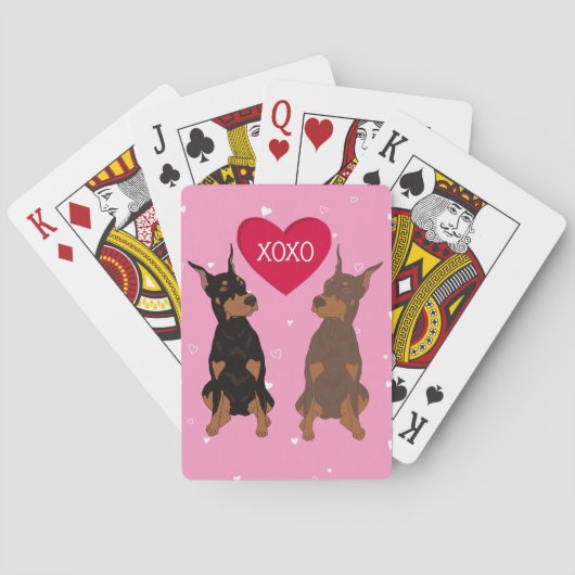 Doberman Pinscher Valentijnsdag Pokerkaarten (Achterkant)