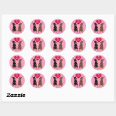 Doberman Pinscher Valentijnsdag Ronde Sticker (Vel)