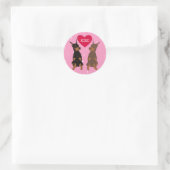 Doberman Pinscher Valentijnsdag Ronde Sticker (Tas)