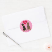 Doberman Pinscher Valentijnsdag Ronde Sticker (Envelop)