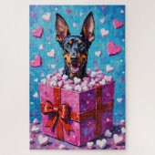 Doberman Pinscher Valentine's Day Marshmallow Legpuzzel (Verticaal)