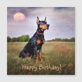 Doberman Pinscher Verjaardag Magnetische Kaart