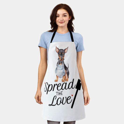 Doberman Pinscher verspreidde de liefde Schort (Gedragen)