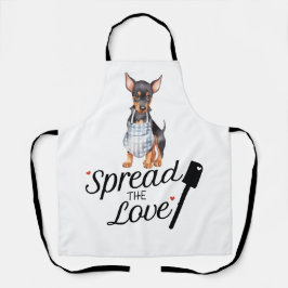 Doberman Pinscher verspreidde de liefde Schort