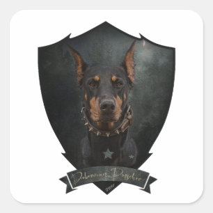Doberman Pinscher Vierkante Sticker