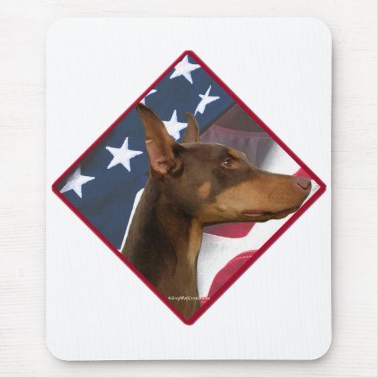 Doberman Pinscher Vlag 2 Muismat (Voorkant)
