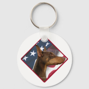 Doberman Pinscher Vlaggen Sleutelhanger