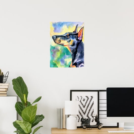 Doberman Pinscher Wall Print (Thuiskantoor)