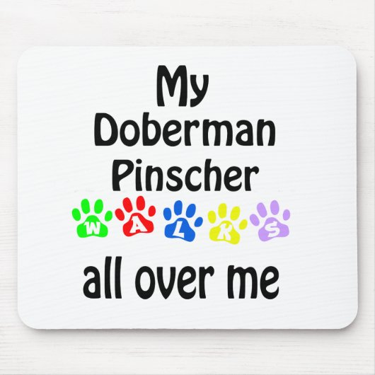 Doberman Pinscher wandelt design Muismat (Voorkant)