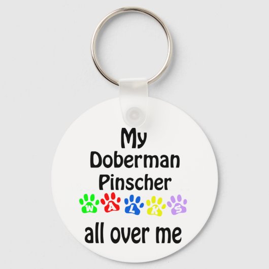 Doberman Pinscher wandelt design Sleutelhanger (Voorkant)