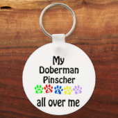 Doberman Pinscher wandelt design Sleutelhanger (Voorkant)