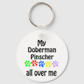Doberman Pinscher wandelt design Sleutelhanger (Achterkant)