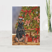 Doberman Pinscher Waterverf kerstboom Kaart (Voorkant)