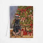 Doberman Pinscher Waterverf kerstboom Kaart
