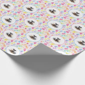 Doberman Pinscher Waterverf Verjaardags wrap papie Cadeaupapier (Hoek)