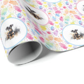 Doberman Pinscher Waterverf Verjaardags wrap papie Cadeaupapier (Rol Hoek)