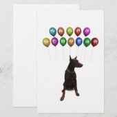 Doberman Pinscher wenst Gelukkig Nieuwjaar 2016 Briefpapier (Voorkant / Achterkant)