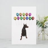 Doberman Pinscher wenst Gelukkig Nieuwjaar 2016 Briefpapier (Staand voorkant)