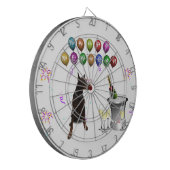 Doberman Pinscher wenst Gelukkig Nieuwjaar 2016 Dartbord (Voorkant Links)