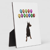 Doberman Pinscher wenst Gelukkig Nieuwjaar 2016 Fotoplaat (Zijkant)