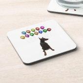 Doberman Pinscher wenst Gelukkig Nieuwjaar 2016 Onderzetter (Linkerzijde)