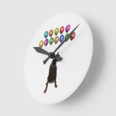 Doberman Pinscher wenst Gelukkig Nieuwjaar 2016 Ronde Klok (Hoek)