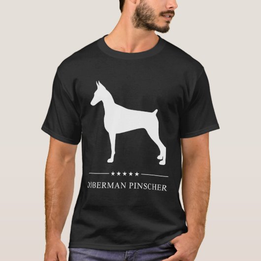 Doberman Pinscher White Silhouette T-shirt (Voorkant)