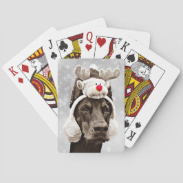 Doberman Pinscher Winter Portrait Pokerkaarten
