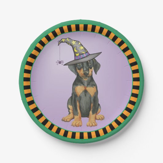 Doberman Pinscher Witch Paper Bord (Voorkant)