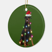 Doberman Pinscher With Christmas Scafts Sant Keramisch Ornament (Links)
