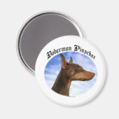 Doberman Pinscher Wolken - Magneet (Voorkant / Achterkant)