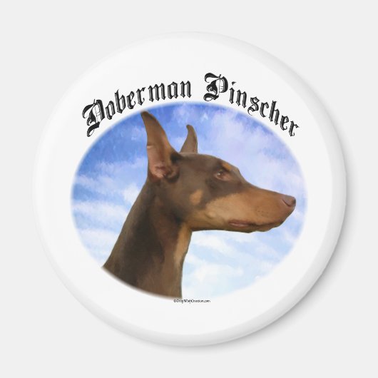 Doberman Pinscher Wolken - Magneet (Voorkant)