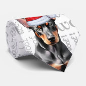 Doberman Pinscher Woof Christmas Dog Lover Stropdas (Opgerold)