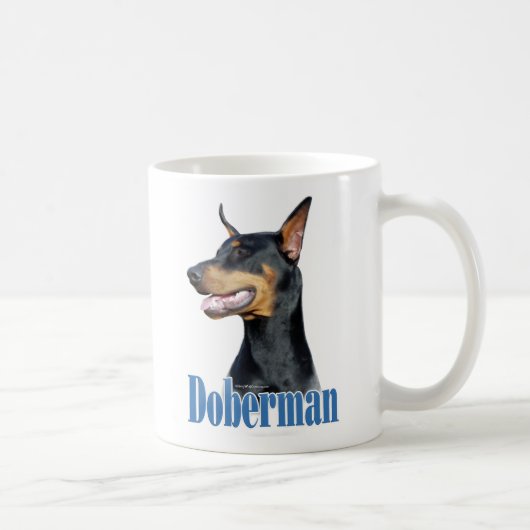 Doberman Pinscher (zwart) Naam Koffiemok (Rechts)