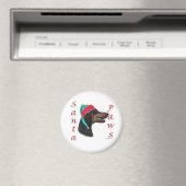 Doberman Pinscher (zwart) Santa Paws Magneet (Insitu (Vaatwasser))