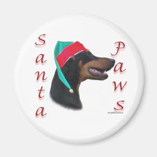 Doberman Pinscher (zwart) Santa Paws Magneet