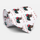 Doberman Pinscher (zwart) Santa Paws Stropdas (Opgerold)