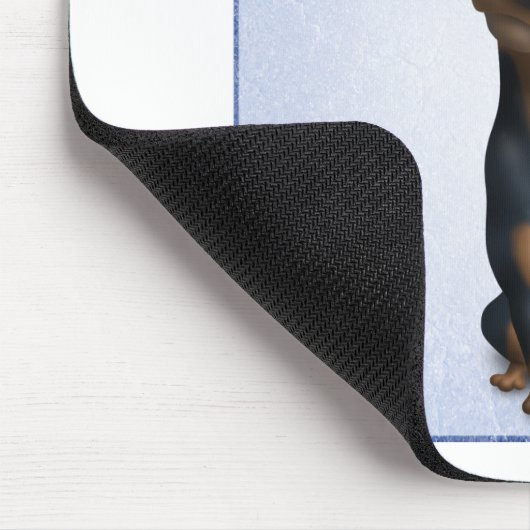 Doberman Pinscher (zwart-wit) DOB1 Muismat (Hoek)