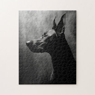 Doberman Pinscher Zwart-wit Legpuzzel