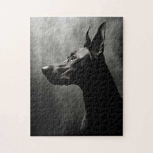 Doberman Pinscher Zwart-wit Legpuzzel (Verticaal)
