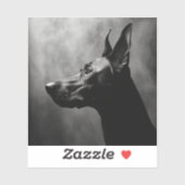 Doberman Pinscher Zwart-wit Sticker (Vel)