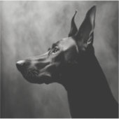 Doberman Pinscher Zwart-wit Sticker (Voorkant)