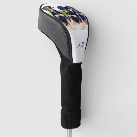 Doberman Pinschers-hond monogrammen golfdekking Golfheadcover (Schuin)